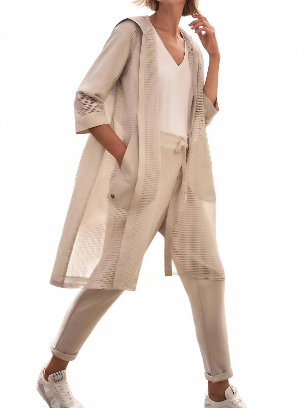 NEW JOSEPH RIBKOFF hooded mesh cover-up in moonstone
